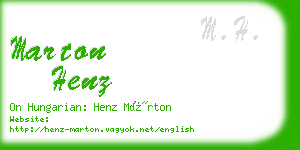 marton henz business card